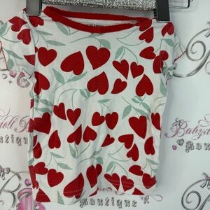 Carter's T-shirt hearts cherry print floral style top White and Red Baby